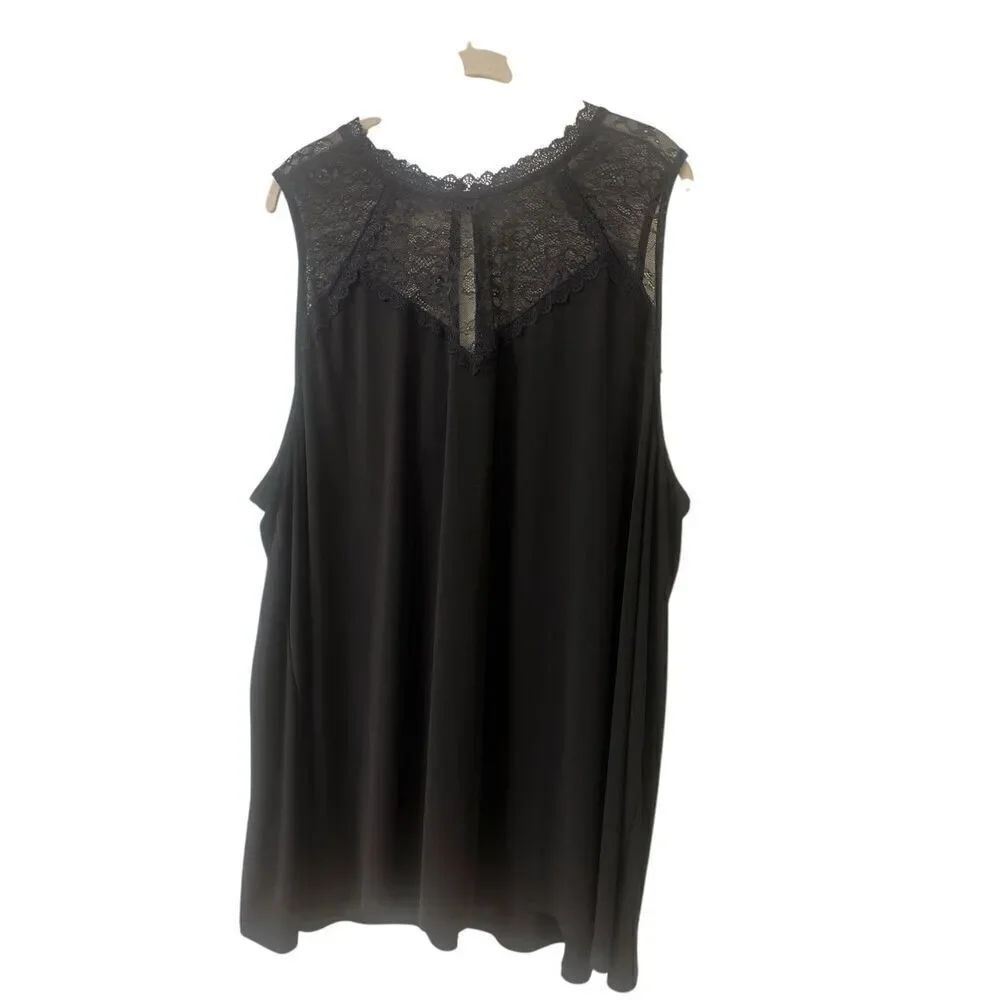 Torrid top black shell with lace bodice sz 5